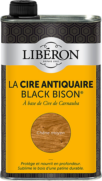Cire liquide antiquaire black bison pour meubles Libéron chêne moyen 500ml