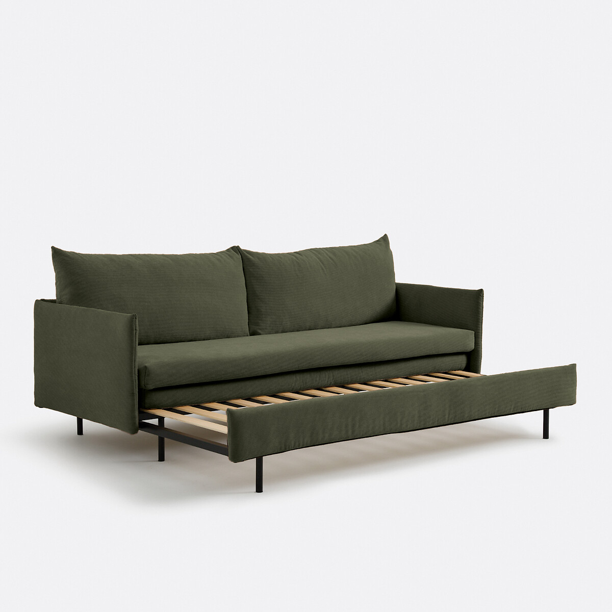 LA REDOUTE INTERIEURS<br>Sofá-cama de veludo cotelê fino, ZOFT