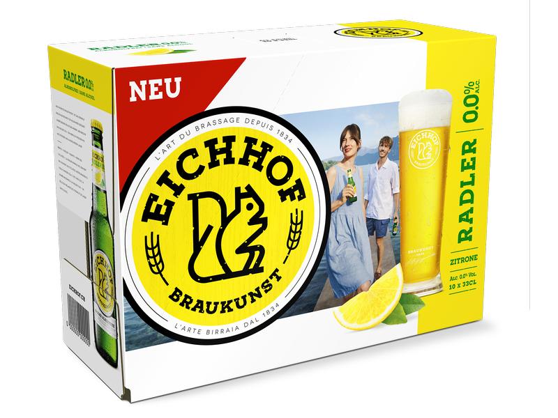 Eichhof Bier Radler 0.0 alkoholfrei 10 x 0.33 l Biermixgetränk ohne Alkohol