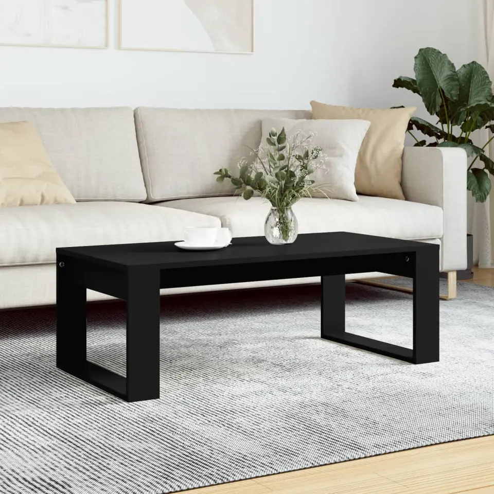 vidaXL - Salontafel - Zwart - Bewerkt hout