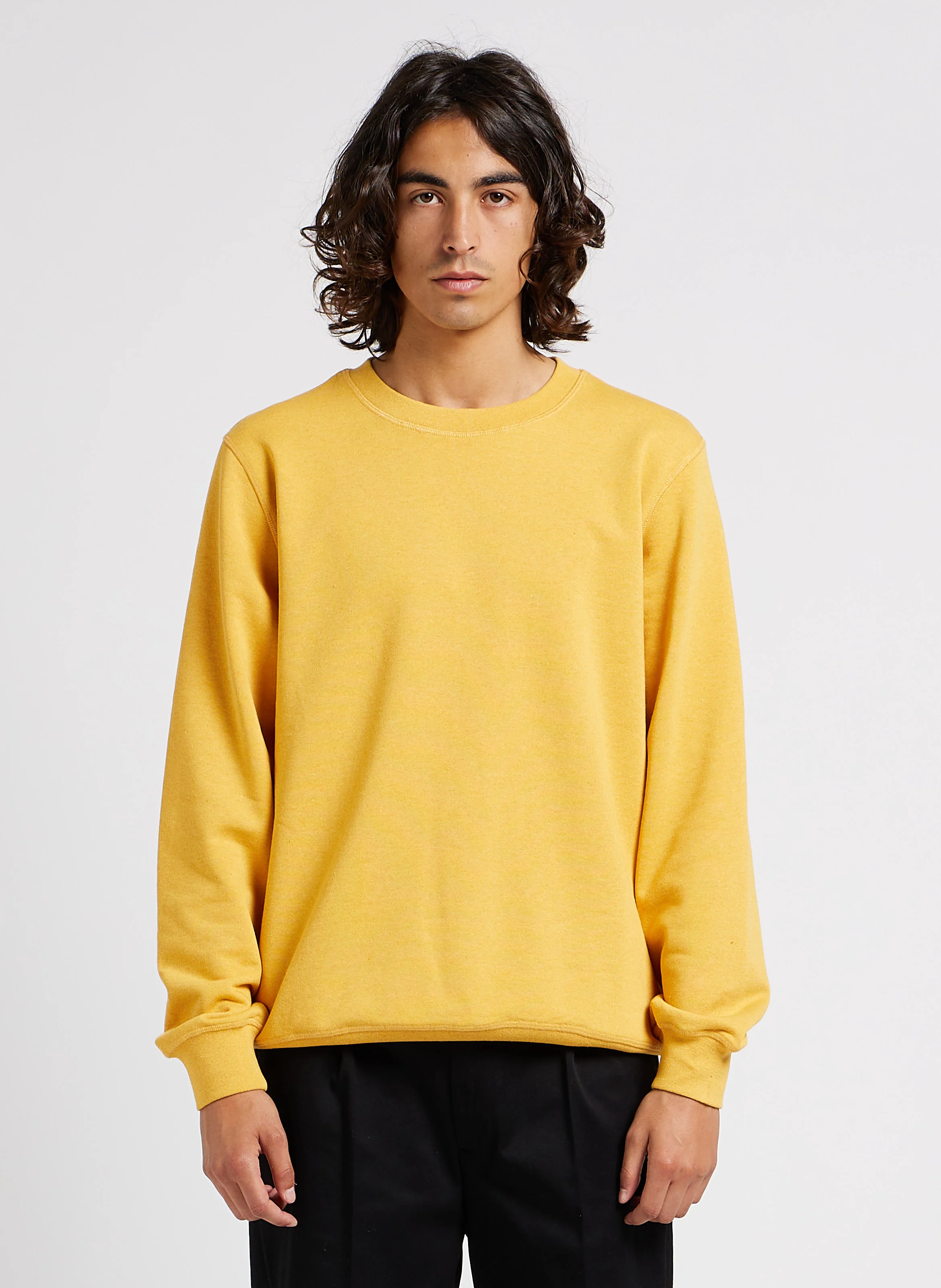 REBORN - Pull col rond en coton mélangé| Jaune
