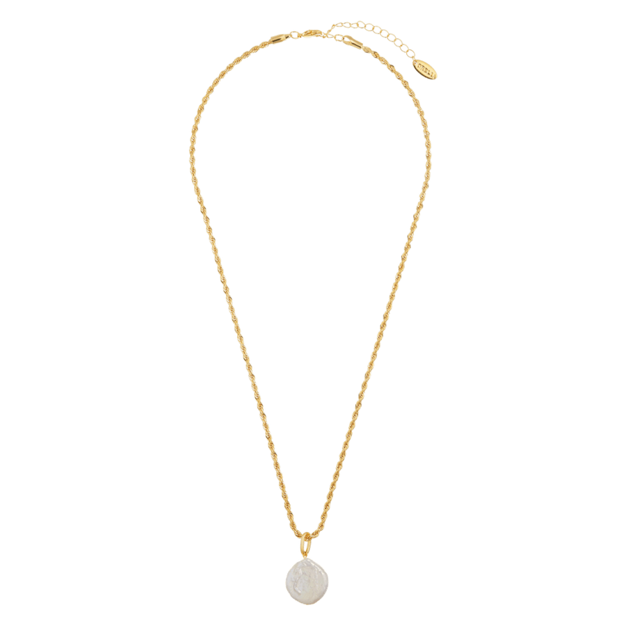Orelia Jewellery Flat Pearl & Rope Chain Necklace
