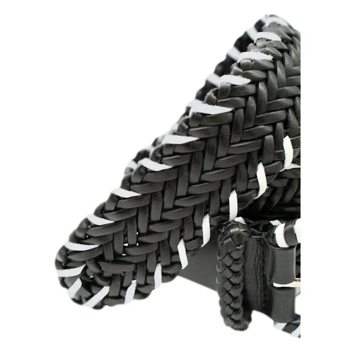 Dragon Diffusion Ceinture Tressée Bicolore 4 cm | Noir