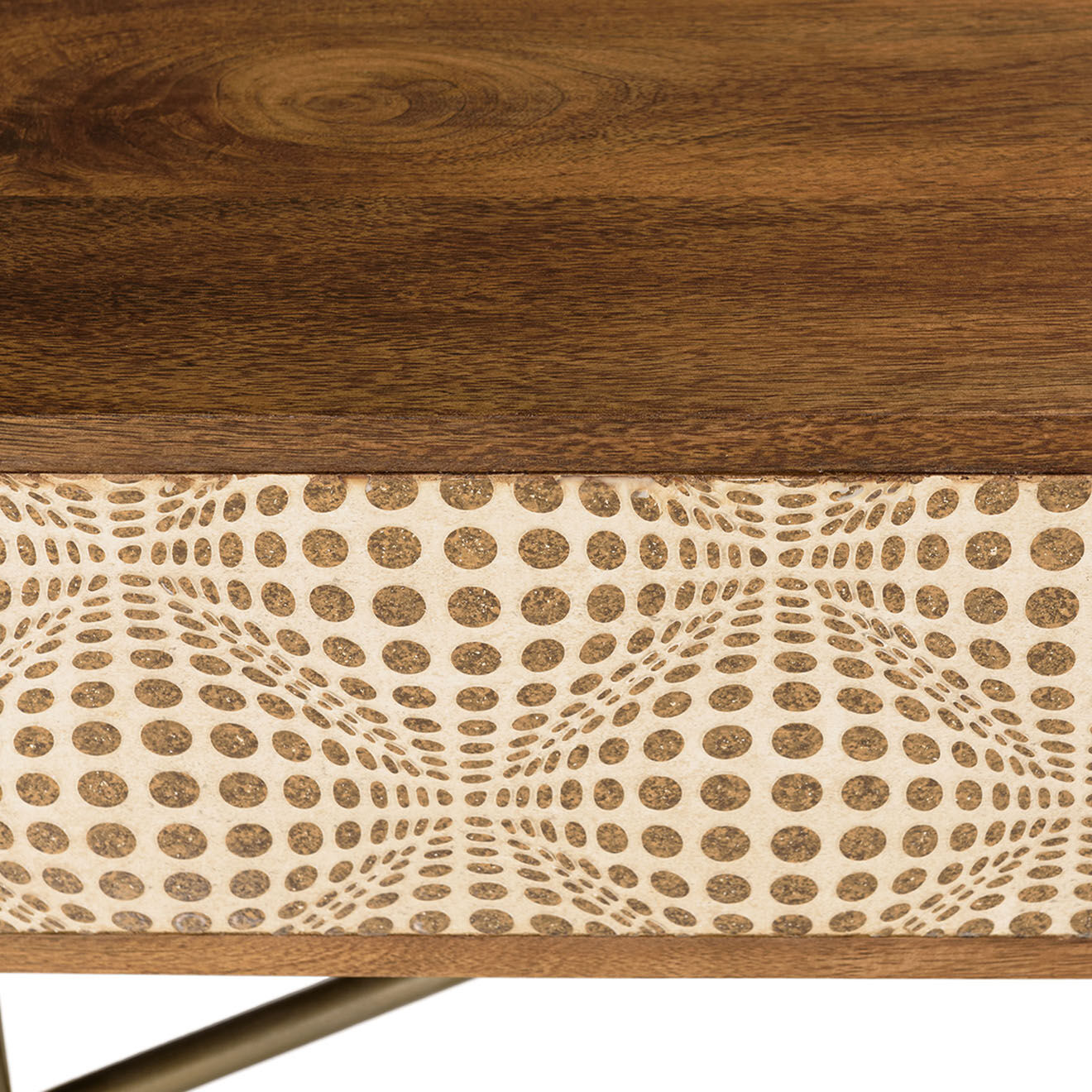Macabane Table basse en bois de manguier 2 niches Alix marron - 116x65x47 cm