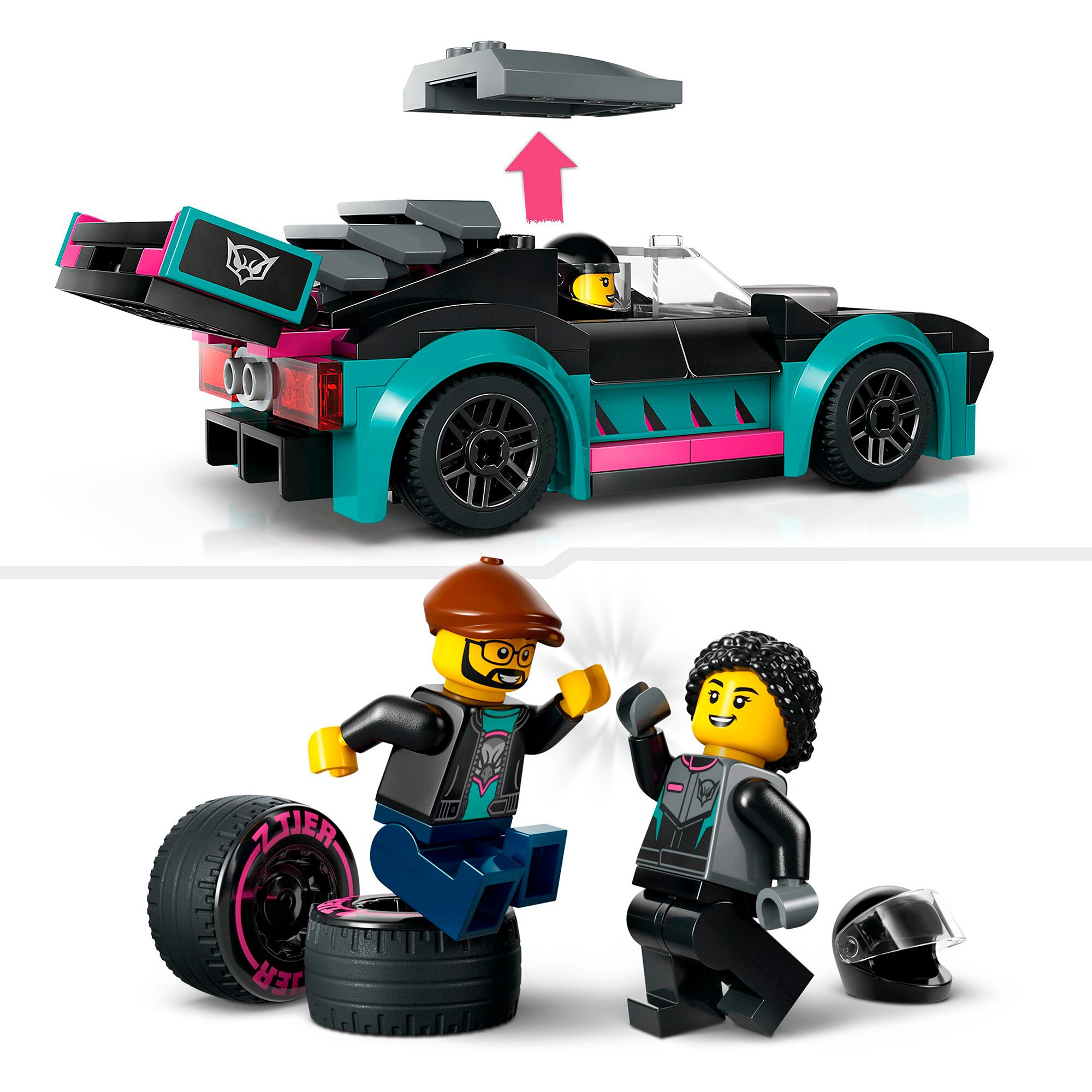 LEGO Konstruktionsspielzeug City Autotransporter mit Rennwagen