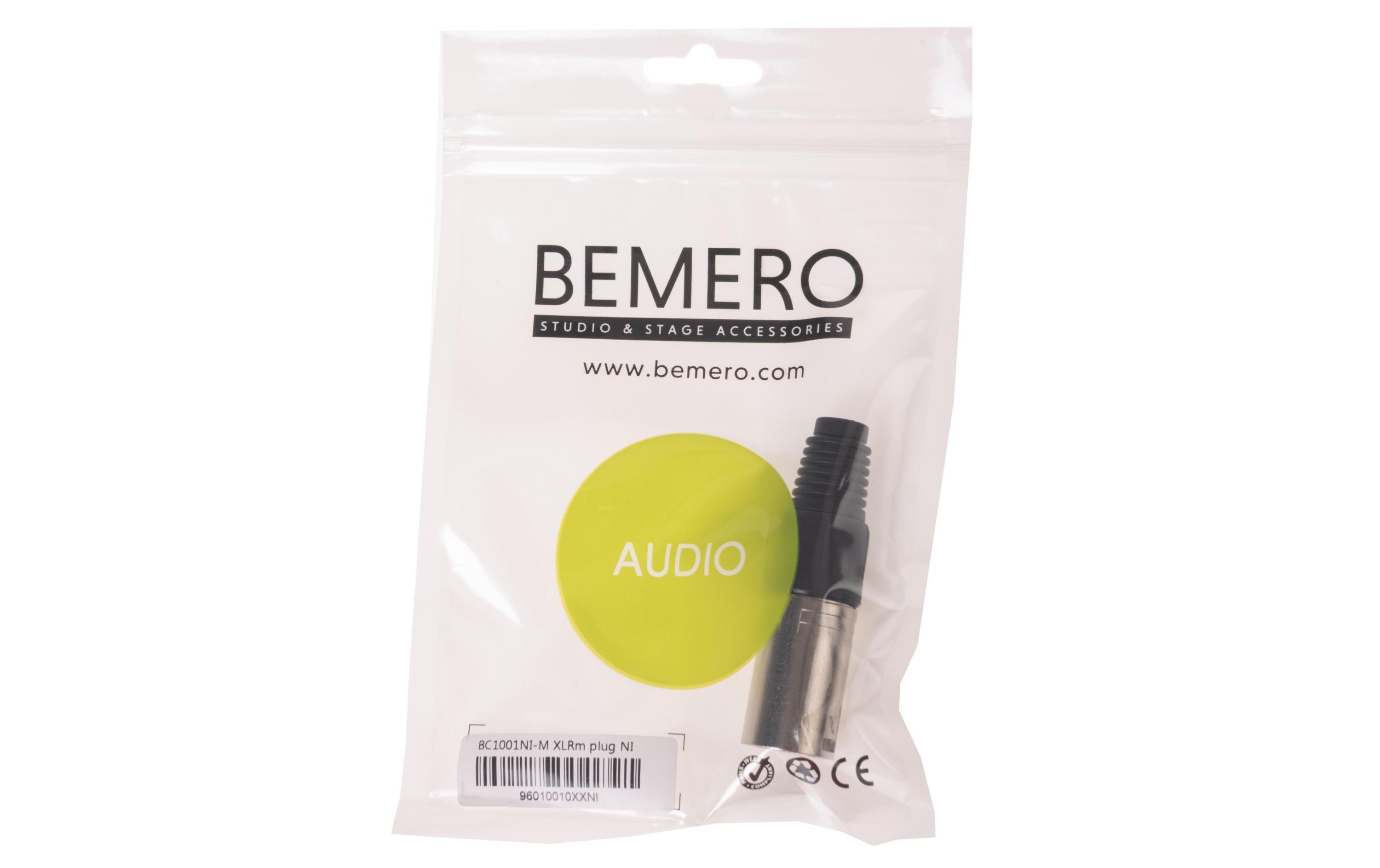 Stecker BC1001NI-M 3-Pol XLRm male Stecker NickelHochwertiger und robuster Bemero XLR-Stecker