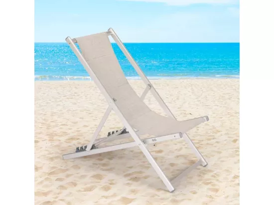 Chaise longue pliante réglable pour plage et camping en aluminium COVE