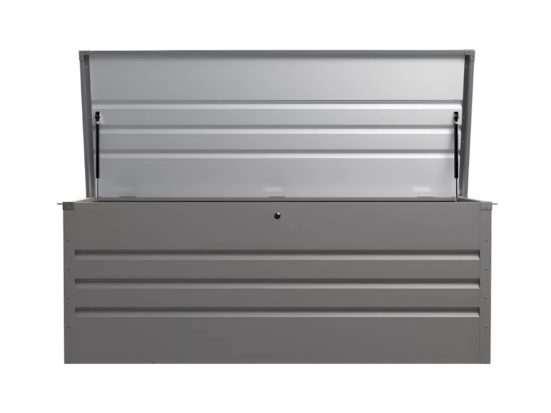 Coffre de rangement de jardin en acier galvanisé gris - 582L - TOMASO