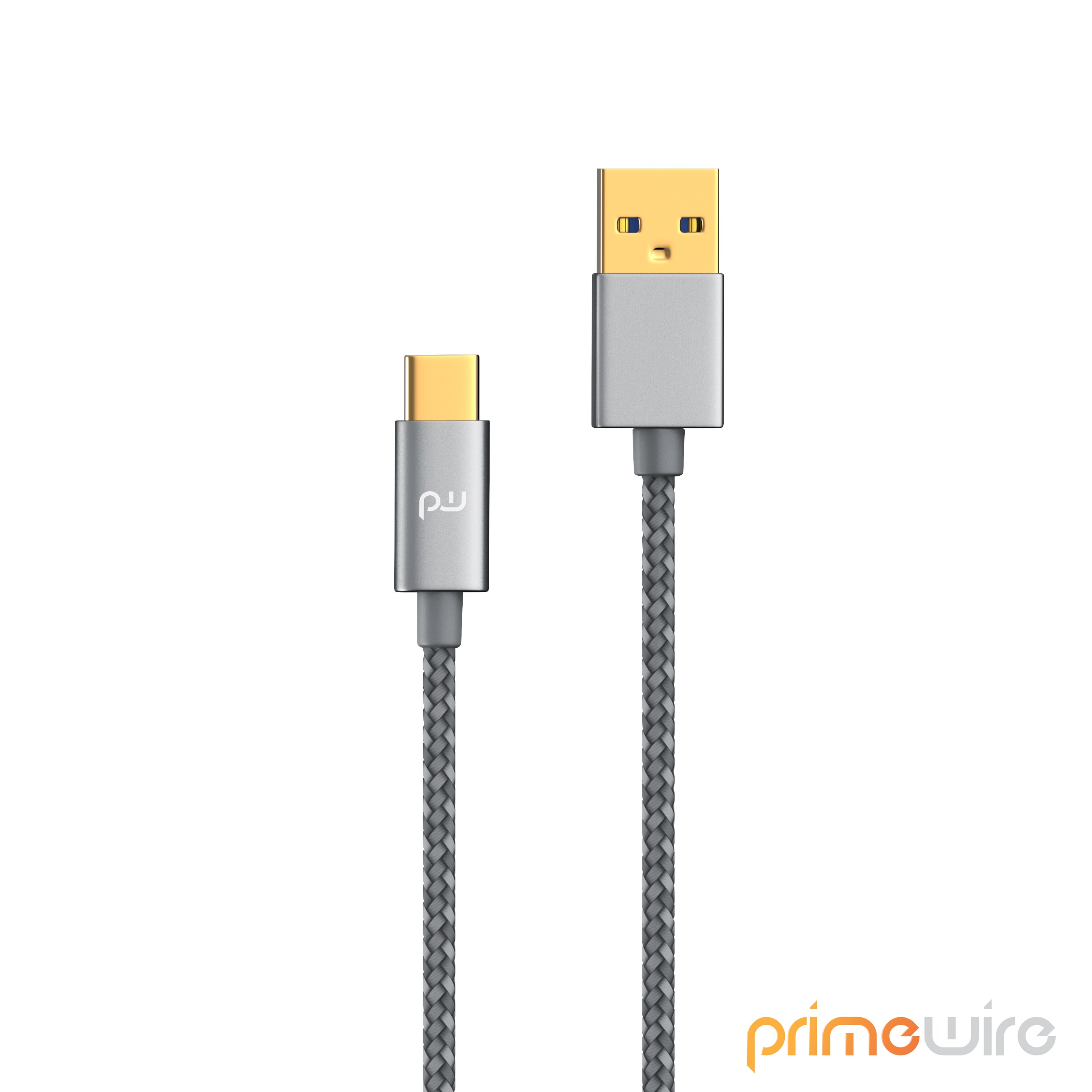 Primewire USB-C 3.1 Kabel, USB Typ C zu Typ A, Datenkabel, Ladekabel, Nylonmantel, bidirektional, Geschirmt - 1m