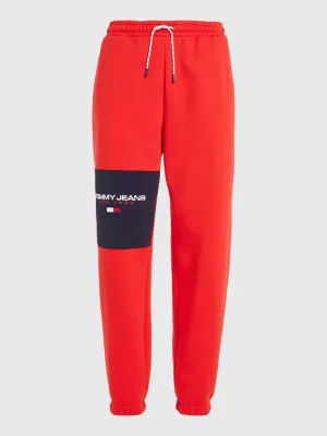 Calça de moletom com painel de logotipo e modelagem relaxada