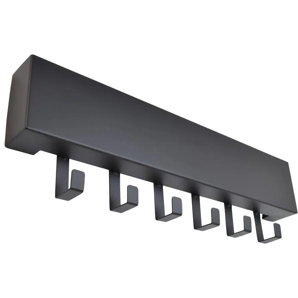 LOFT42 Mula Wandkapstok - 61x19x6 - Zwart metaal - 6 haken