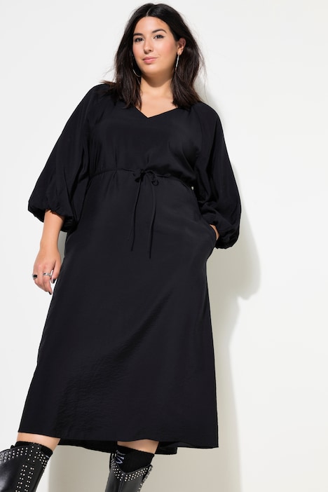 Maxikleid, A-Line, 3/4-Ballonärmel