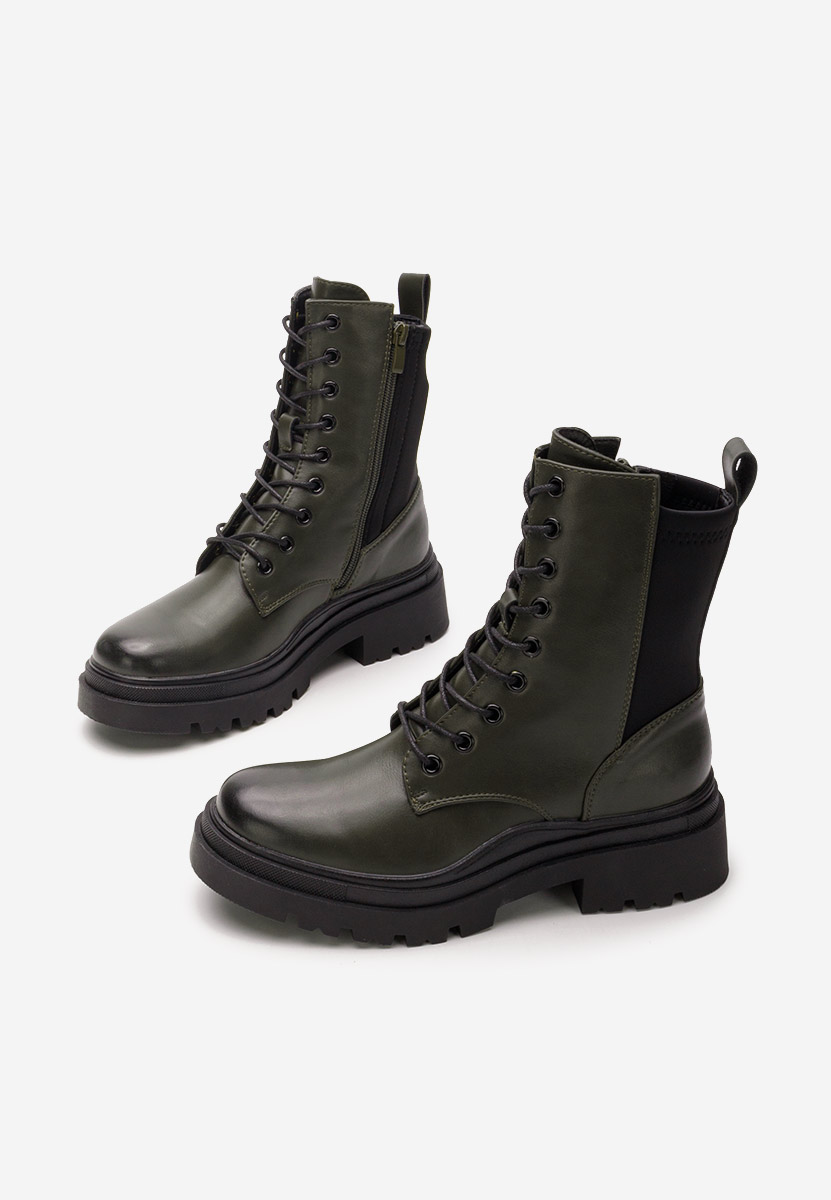 Bottines rangers femme vert Flaviana