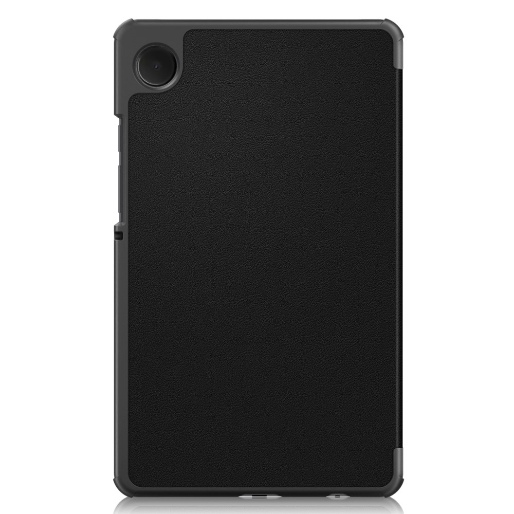 Samsung Galaxy Tab A9 Leder Tasche Smart Cover Hülle Litchi Look - Schwarz