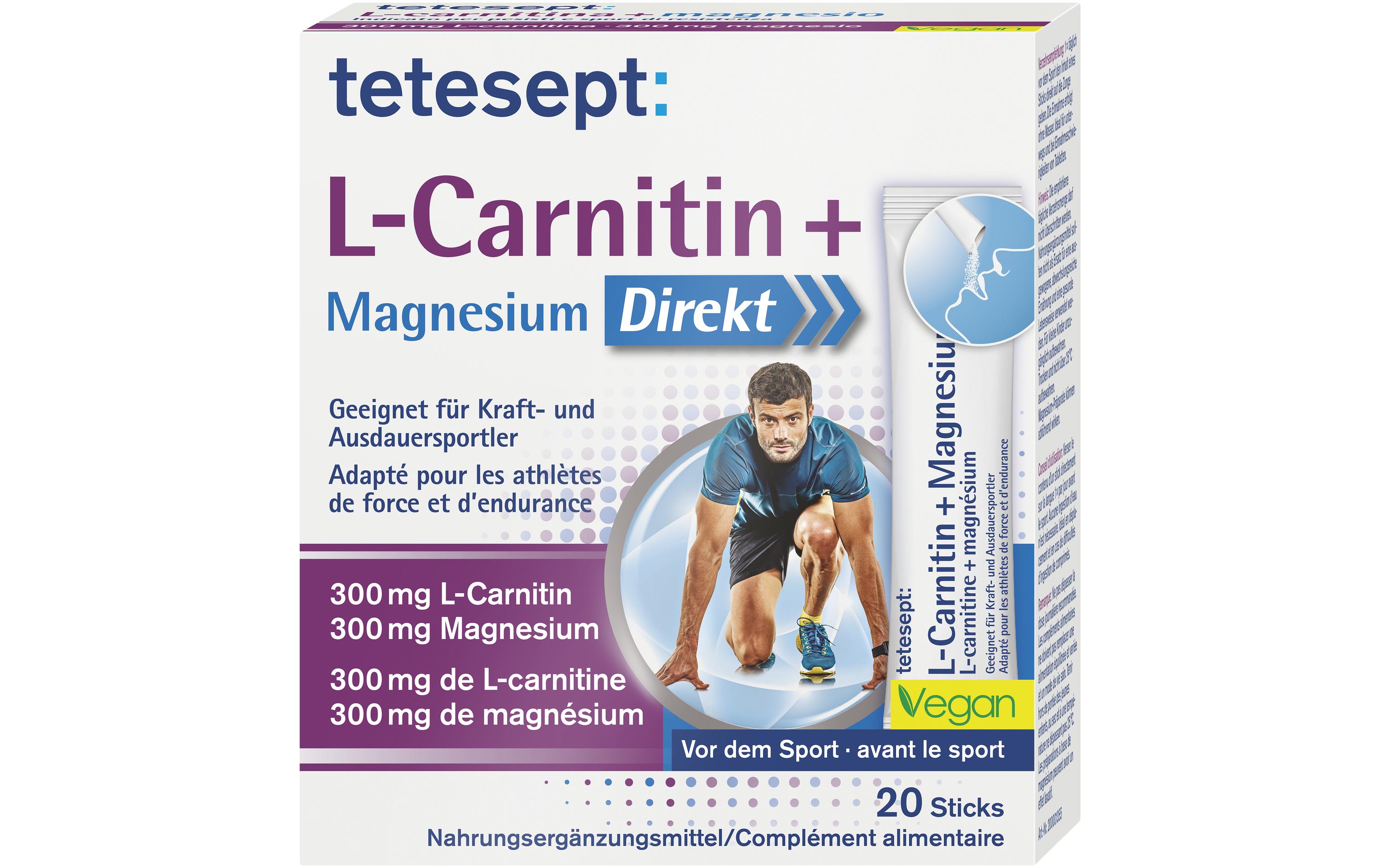 L-Carnitin Magnesium 20 SticksNahrungsergänzungsmittel mit Magnesium und L-Carnitin
