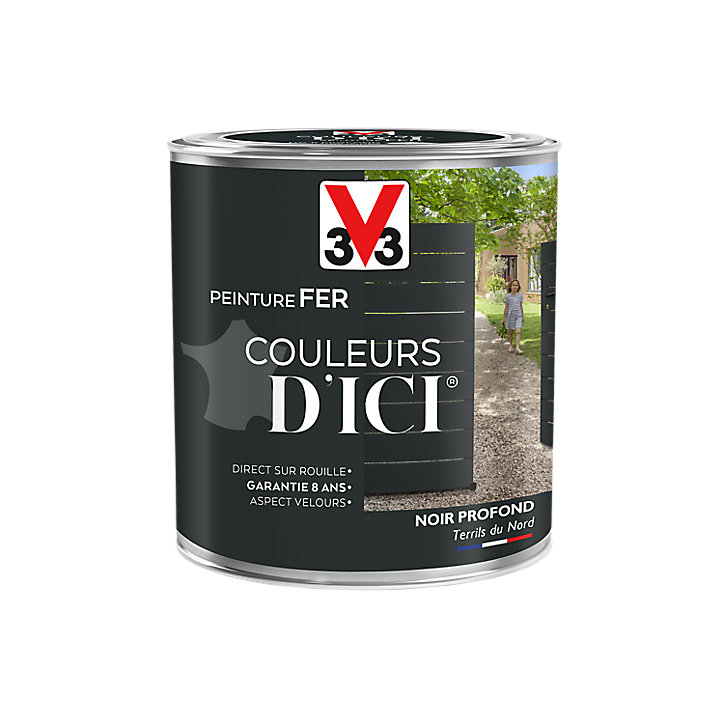 Peinture extérieure fer Couleurs d'ici noir profond Velours V33 0,5L