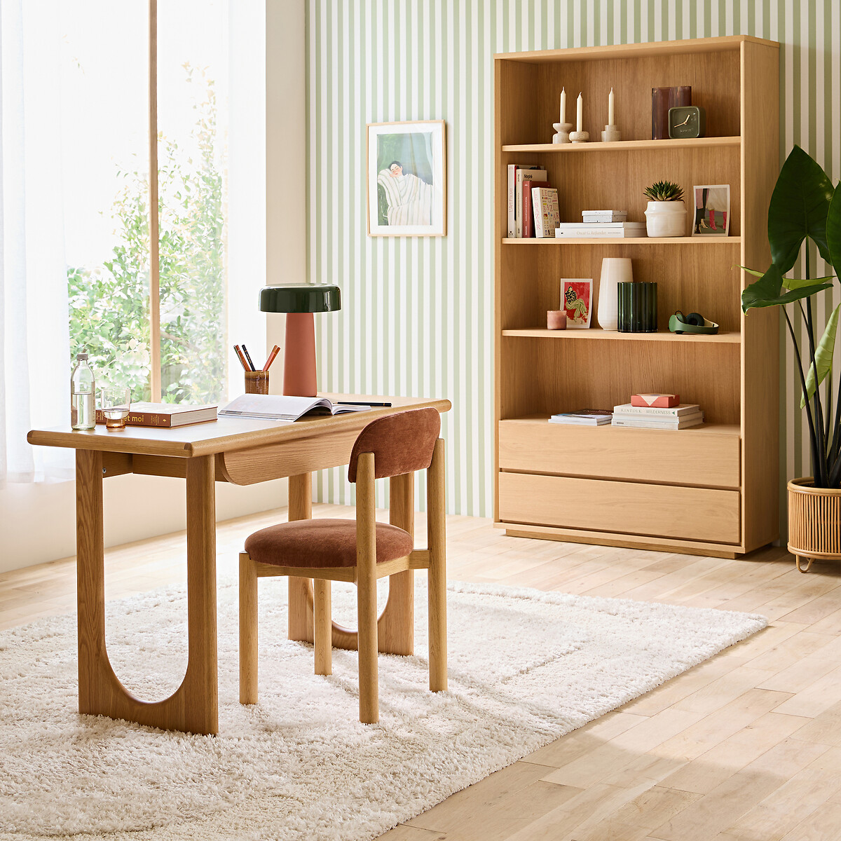 LA REDOUTE INTERIEURS<br>Estante com 4 nichos e 2 gavetas, Norrem