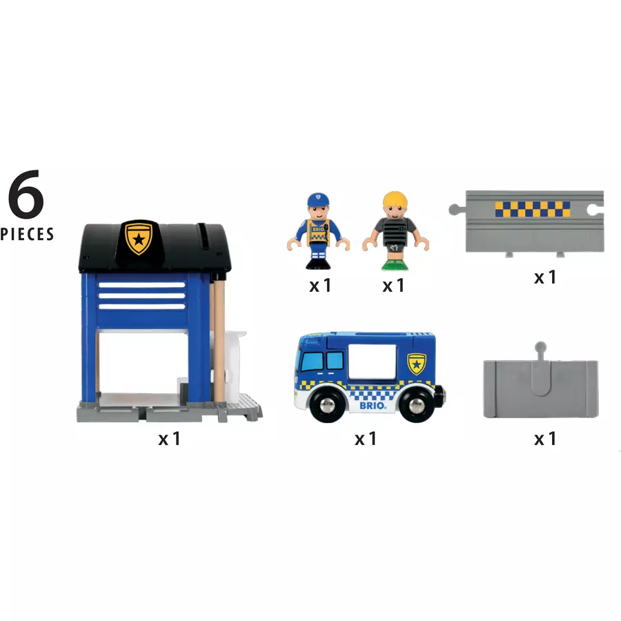BRIO® WORLD Polizeistation mit Einsatzfahrzeug 33813