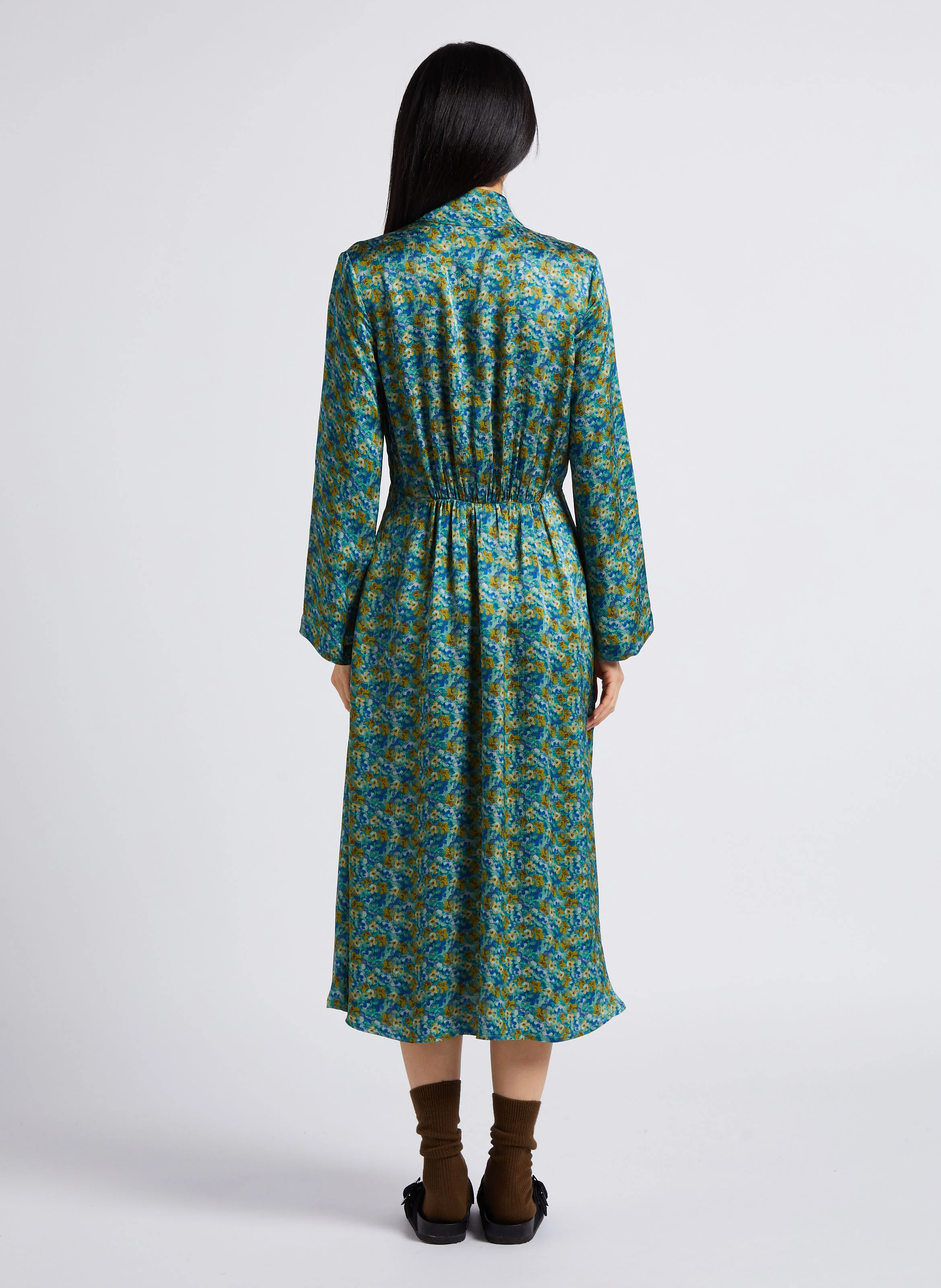 SAMBUCO - Robe longue à col montant | Vert