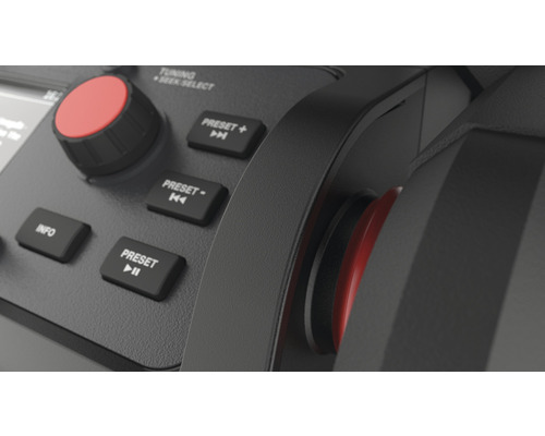 PerfectPro ROCKPRO bouwplaatsradio met DAB+ en FM-ontvangst, Bluetooth, inclusief oplader en geïntegreerde lithiumbatterij, AUX- en USB-ingang, IP65