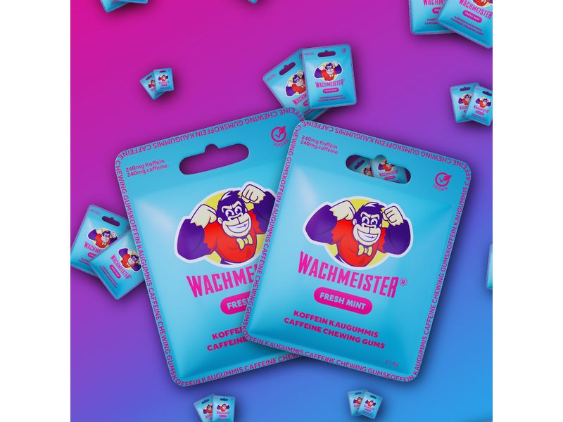 Wachmeister Kaugummi Koffein Kaugummi Minze 17.6 g Frischer Minzgeschmack trifft auf den Wachmacher-Kick