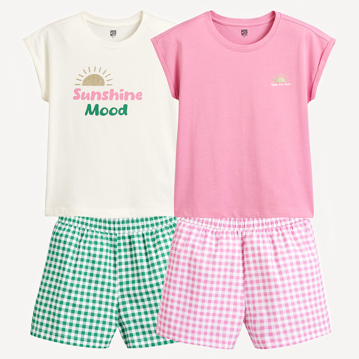 COLEÇÃO LA REDOUTE<br>Conjunto de 2 shorts de pijama de algodão