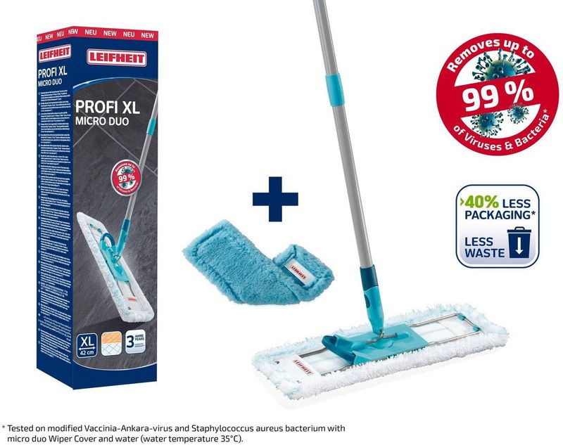 Profi XL - Vloerwisser - 42 cm - Micro Duo Vloerdoek - Geschikt voor Harde Vloeren