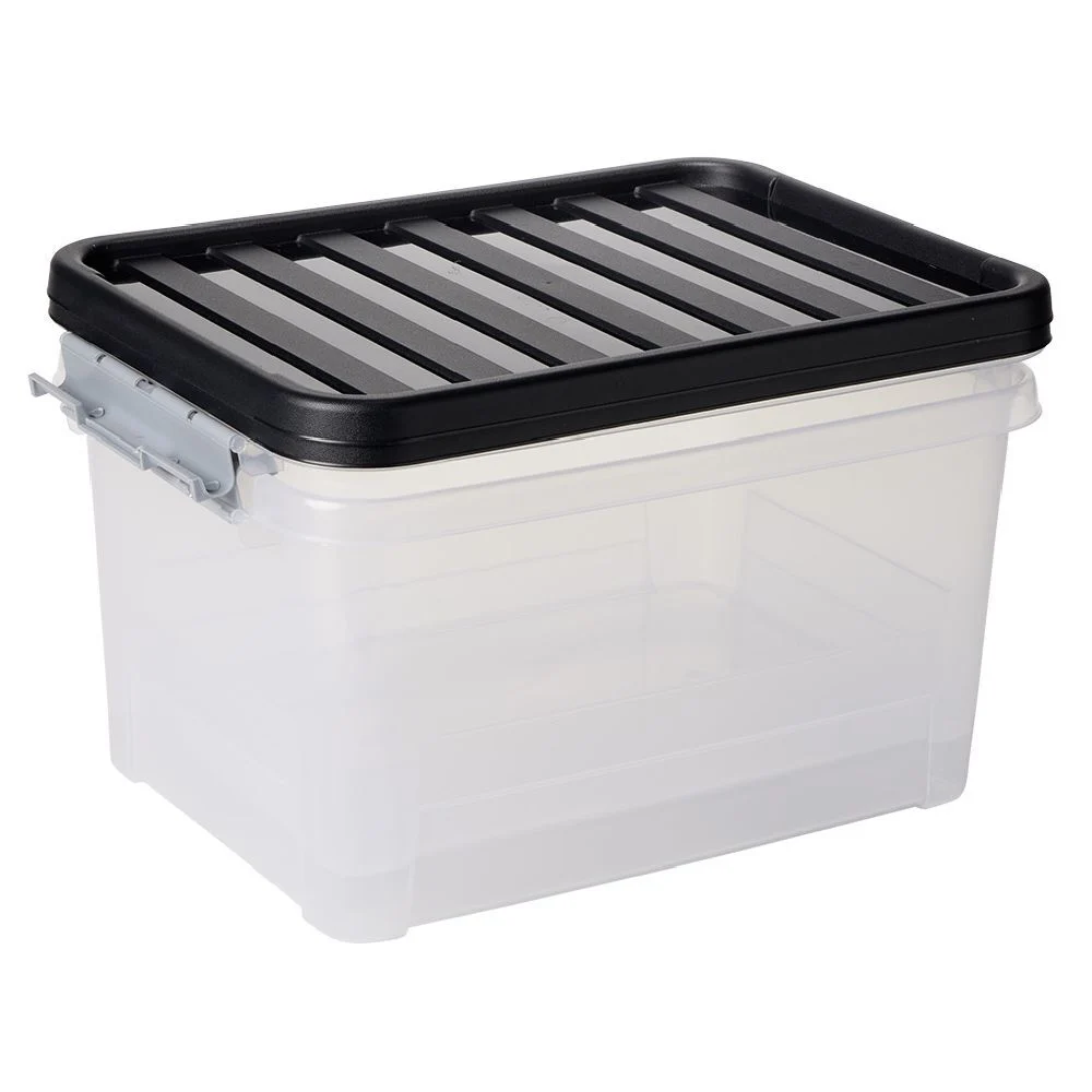 Box de rangement avec fermeture clips 25L x2 - 44x31xH23cm