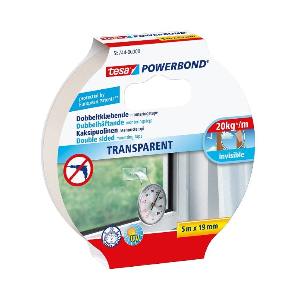 MONTERINGSTAPE TESA 5MX19MM TRANSPARENT