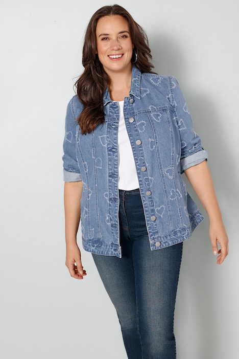 Jeansjacke, Herzen, Langarm