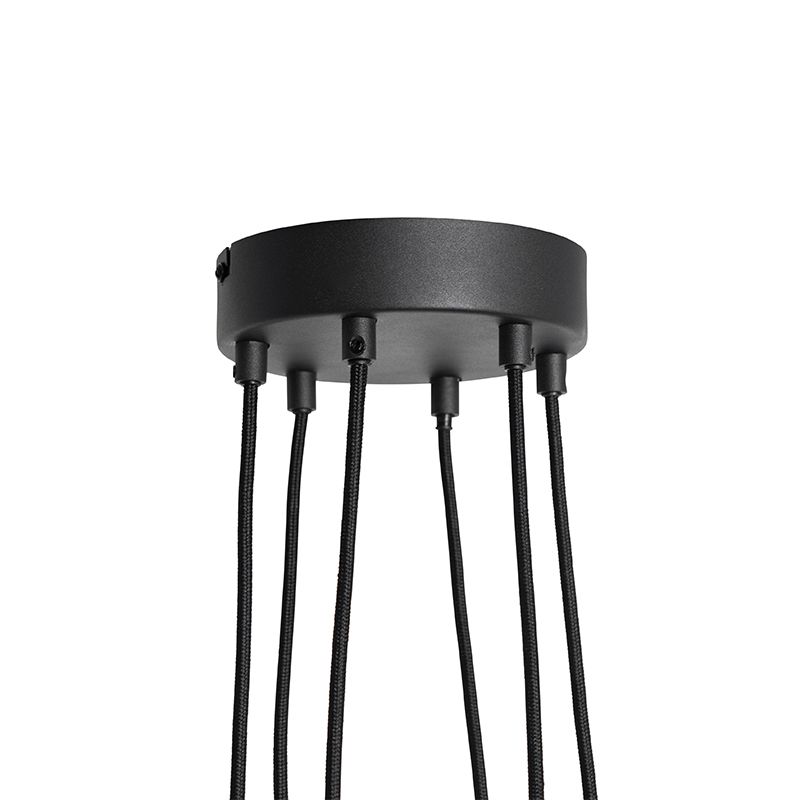 Moderne hanglamp zwart 80 cm 6-lichts - Sydney