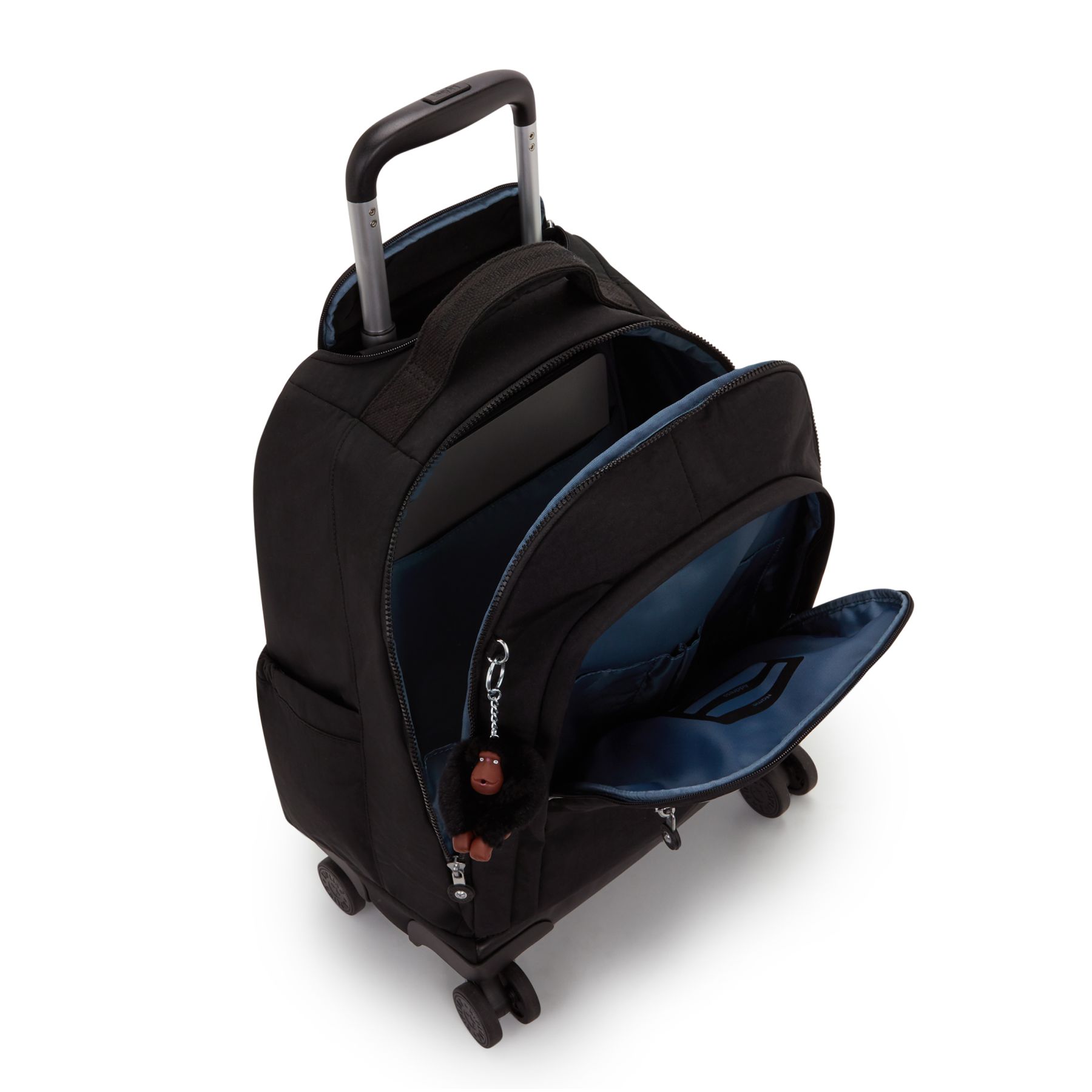 NEW ZEA Grand sac à dos à roulettes pour enfants avec protection pour ordinateur - True Black