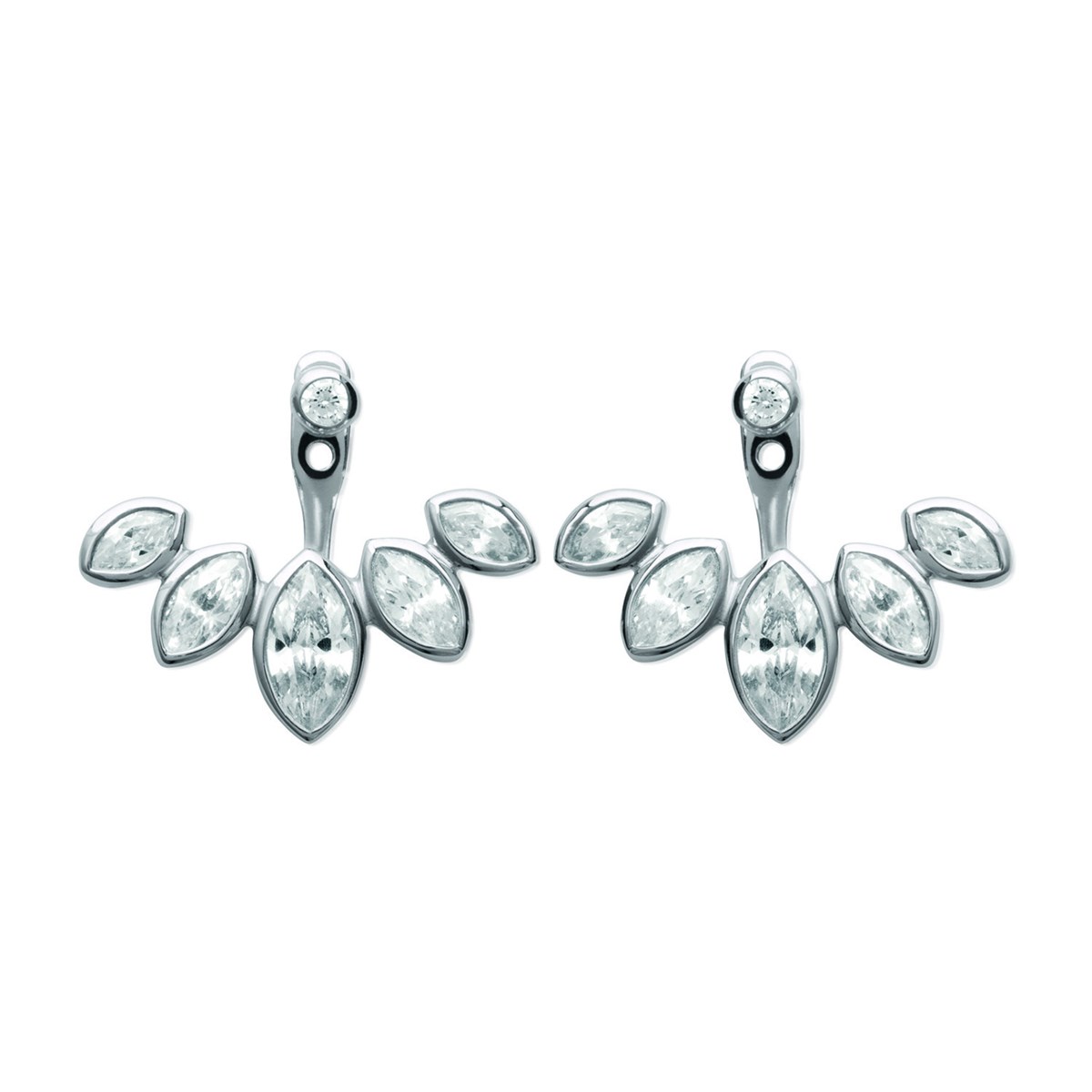Boucles d'oreilles Brillaxis feuillage empierré