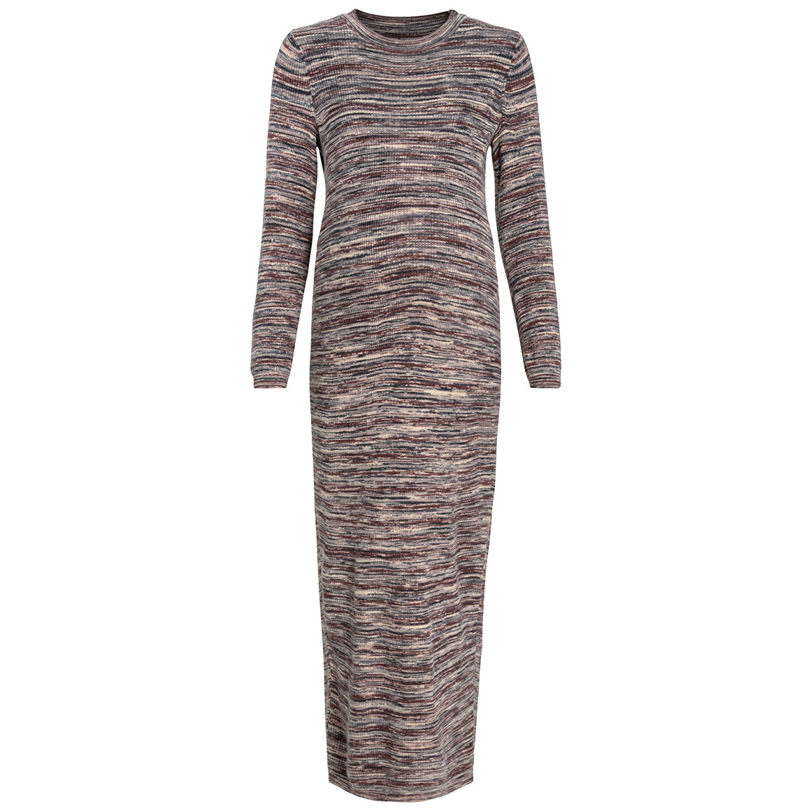 Gina Mama Damen Umstands-Strickkleid in Melange-Optik creme / braun / grau