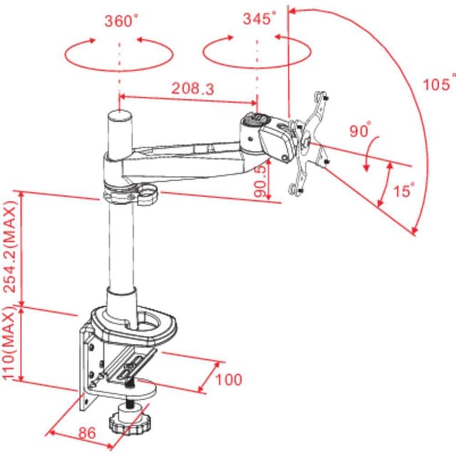Skærm-bordslag SpeaKa Professional SP-1624752 Swivel
