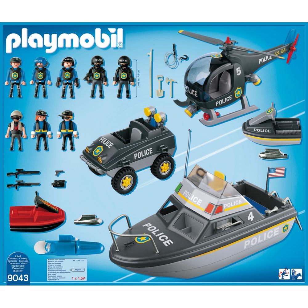 Playmobil 9043 Polizei SWAT Fahrzeug Taktische Einheit Super Set