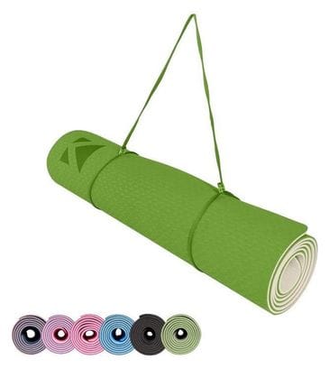 Tapis de Yoga Tapis de Sport Tapis Fitness avec Un Sangle 183 x 61 x 0 6 cm Vert gris