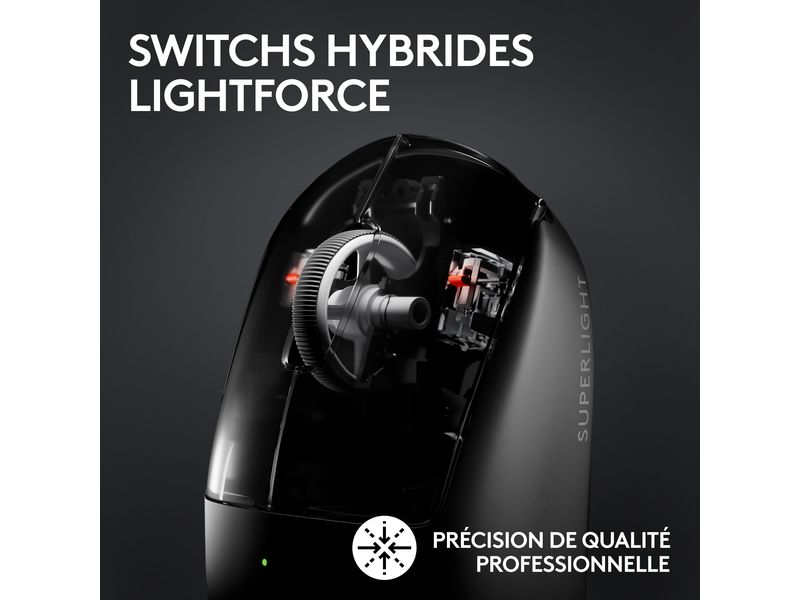 Logitech Gaming-Maus Pro X Superlight 2 Lightspeed Schwarz Extrem leichte Gaming-Maus mit leistungsvoller Performance