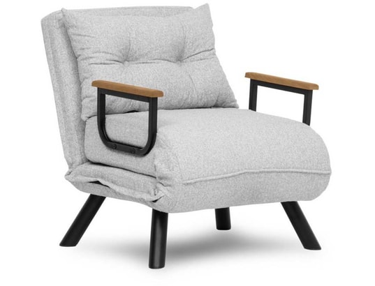 CONCEPT1 - Fauteuil convertible Fauteuil Sando Single Teddy Gris 67 x 78 x h78