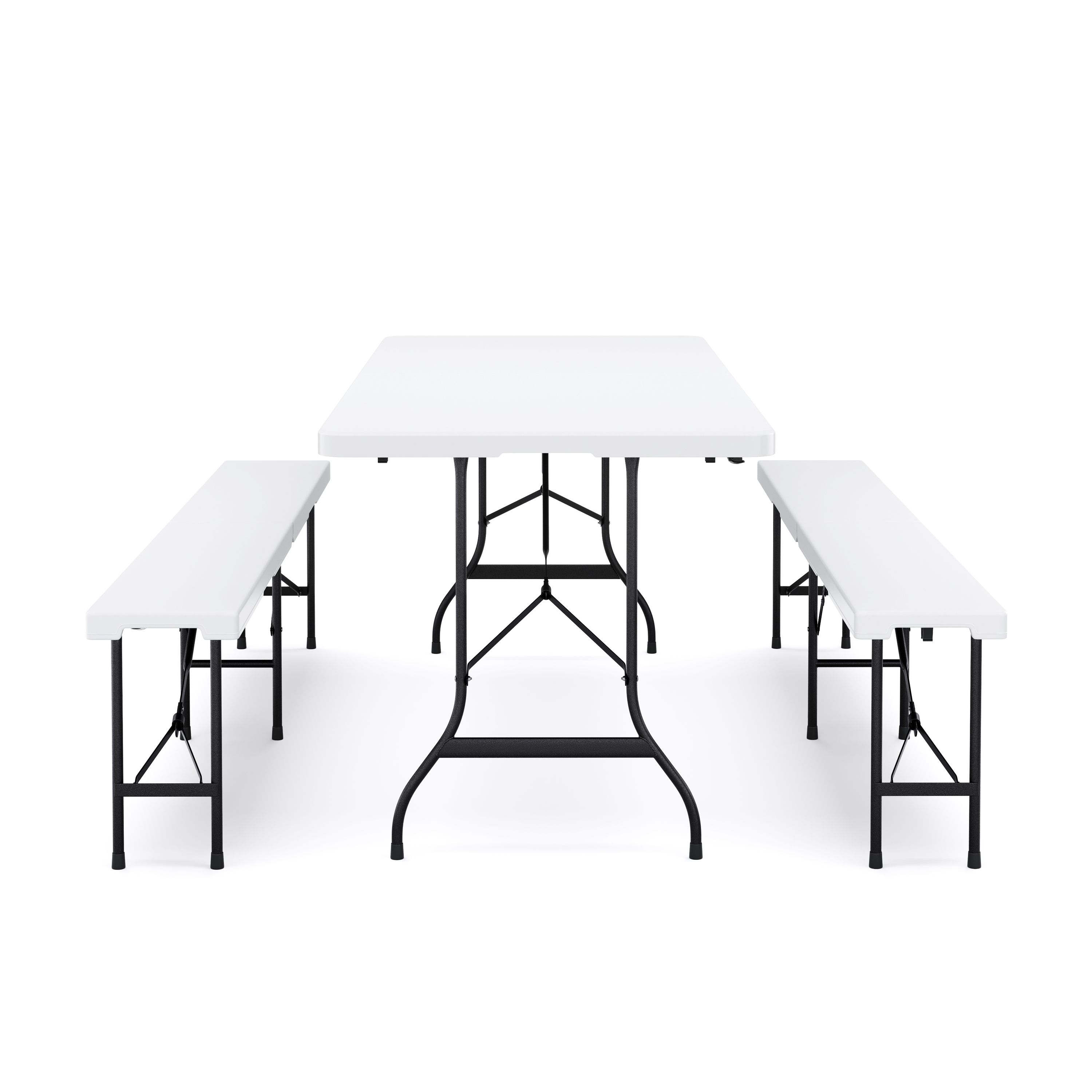 Campingtisch Garnitur klappbar 180 cm weiss