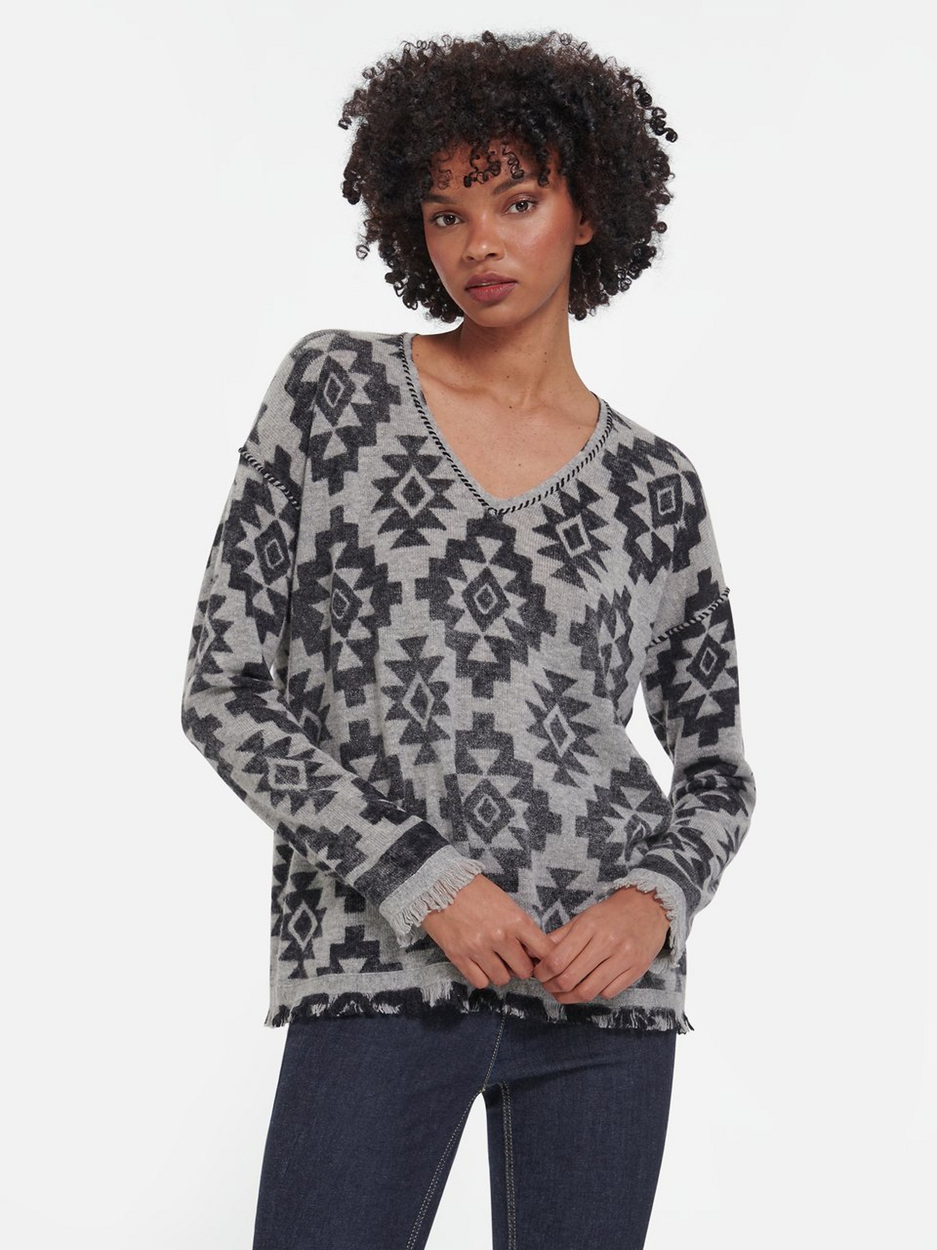 Pullover mit V-Ausschnitt