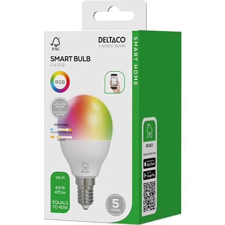 Deltaco LED pære 4,9W - smart lys