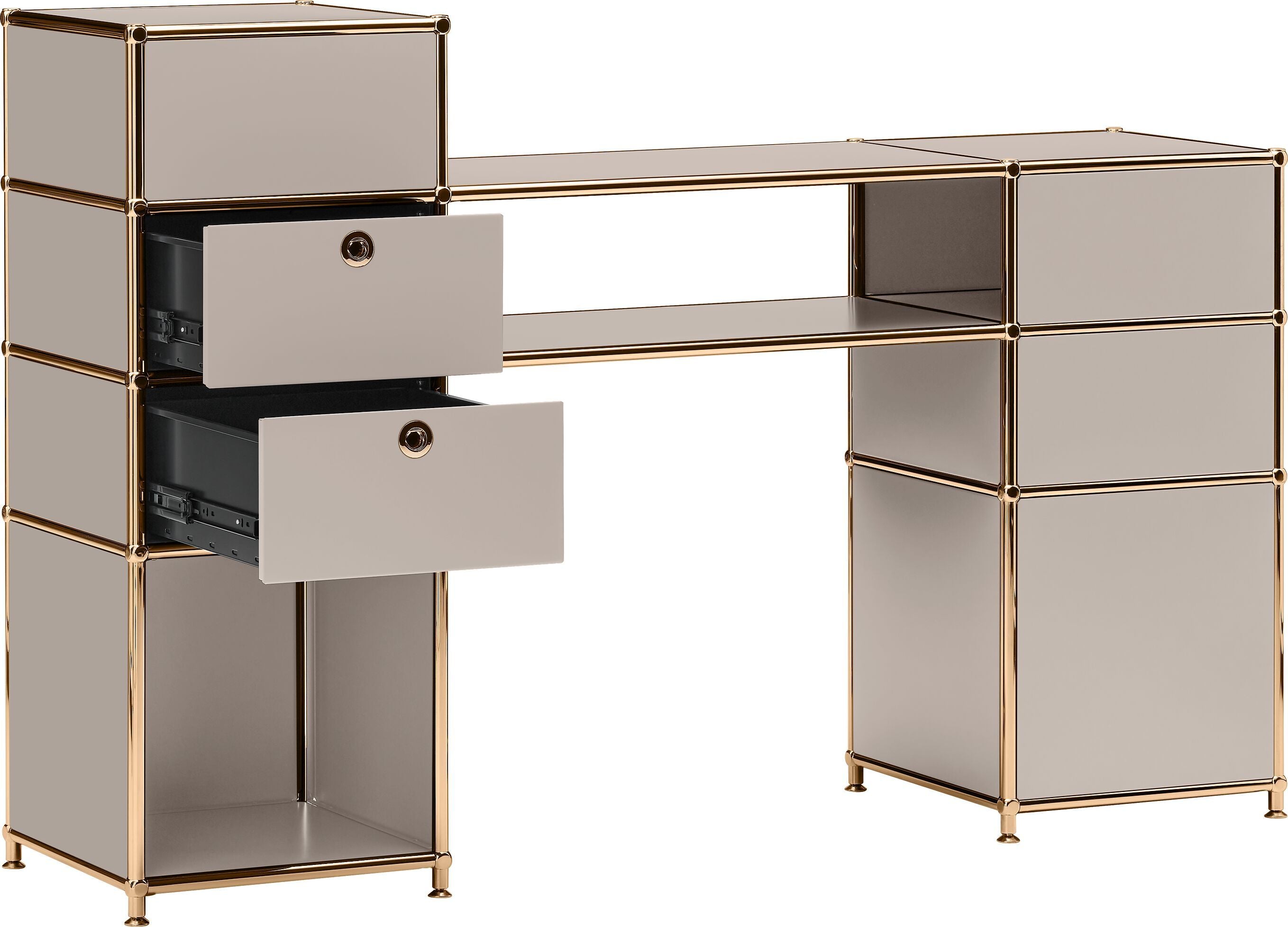 FLEXCUBE Schreibtisch - Taupe / B: 152.0 cm x T: 40.0 cm x H: 100.0 cm