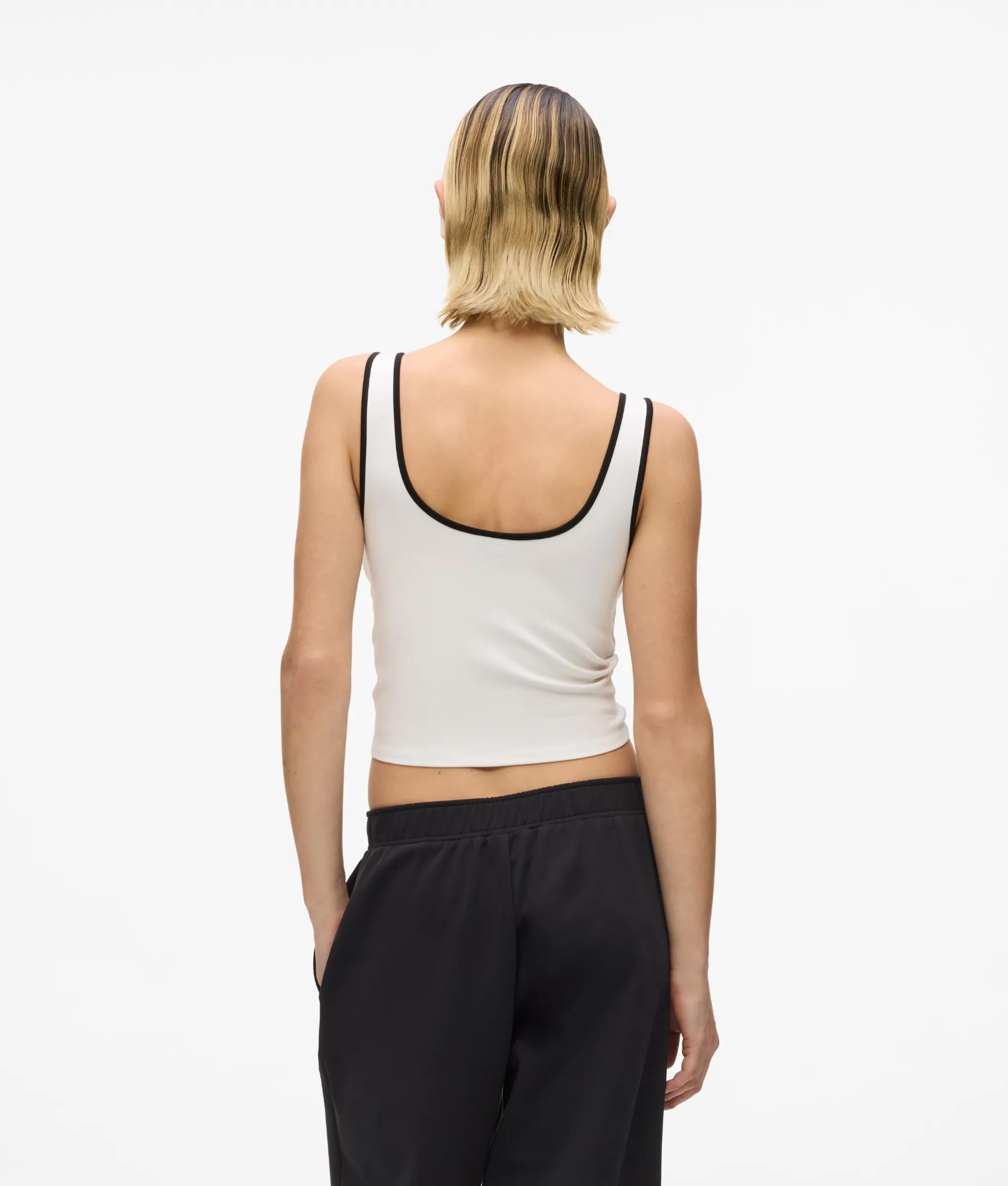 tanktop met V-hals en ruches