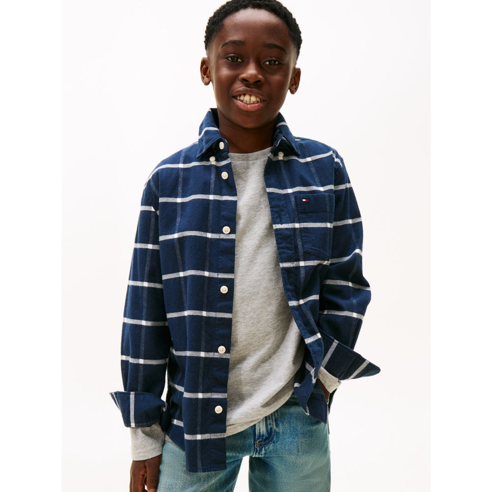Køb Tommy Hilfiger Black Check Window Pane Check Skjorte Ls