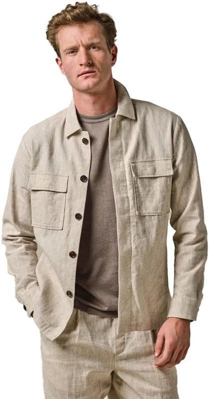 Profuomo Overhirt Wol Bruin - Modern-fit - Lange Mouw