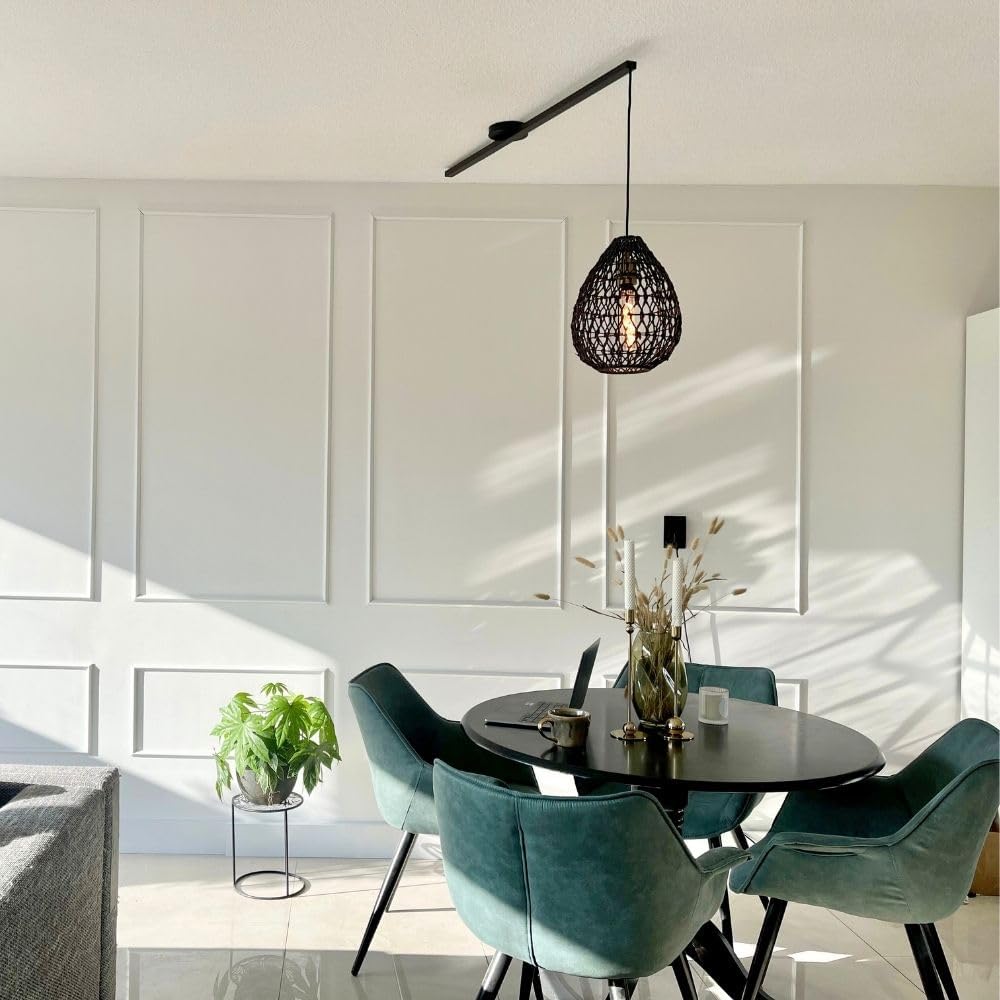 Lightswing® Single Aufhängesystem für eine Hängelampe - Matt Schwarz - 110 cm - Beweg deine Hängeleuchte Mühelos - Einfache Installation - Hängelampe Esstisch - Pendellampe Verstellbar - Hängeleuchte