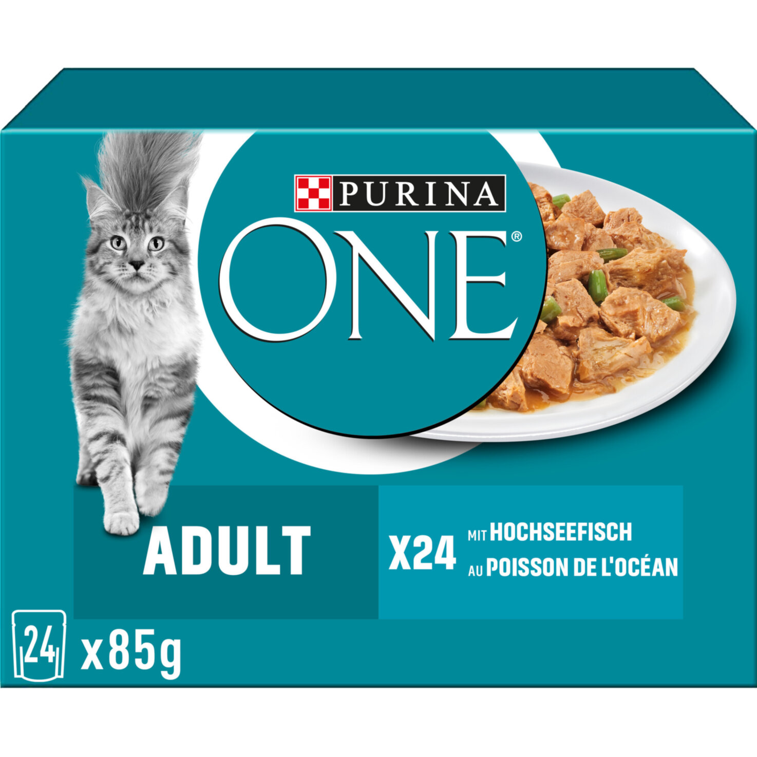 ONE Adult Katzenfutter in Sauce Hochseefisch 24x85g