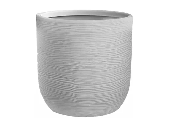 Vase en résine intérieur extérieur pour plantes cylindriques design d.35x34h Raffaello Bianco