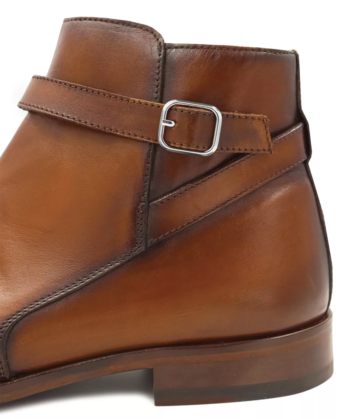 Bottines Elthon Marron Patiné